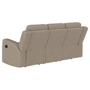  Coaster Furniture Brentwood 610281 Upholstered Motion Reclining Sofa - Taupe IMAGE 5