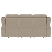  Coaster Furniture Brentwood 610281 Upholstered Motion Reclining Sofa - Taupe IMAGE 6