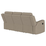  Coaster Furniture Brentwood 610281 Upholstered Motion Reclining Sofa - Taupe IMAGE 7
