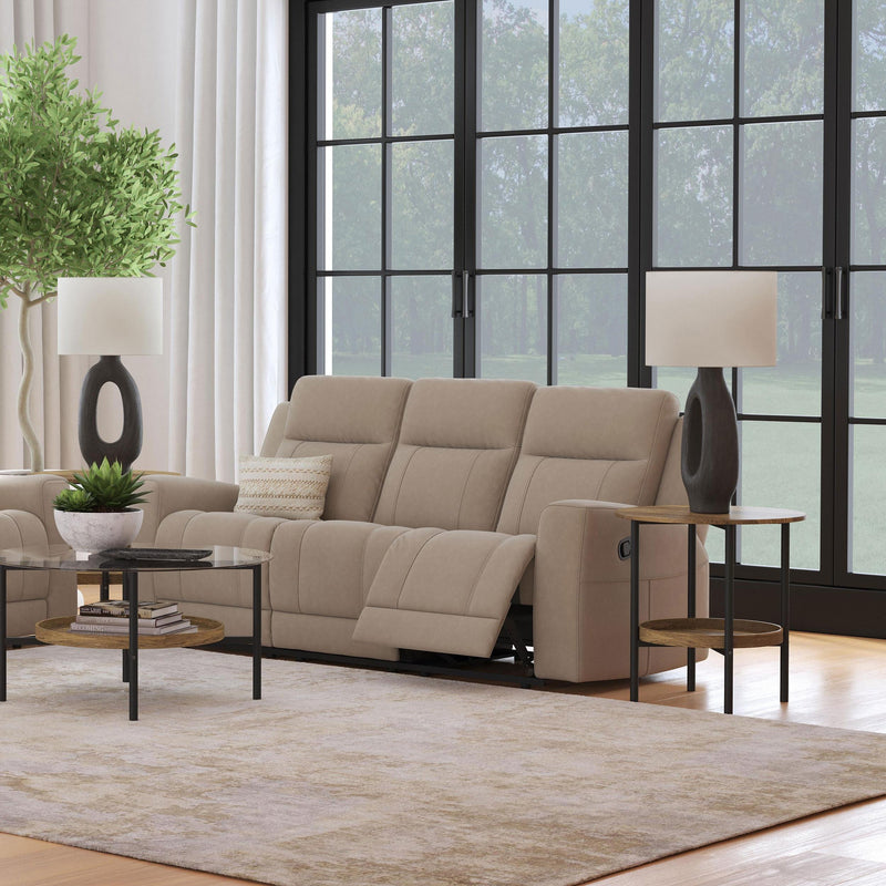  Coaster Furniture Brentwood 610281 Upholstered Motion Reclining Sofa - Taupe IMAGE 9