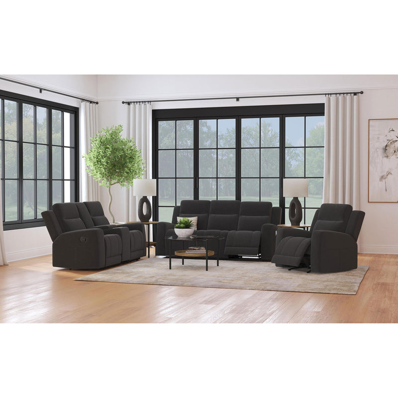  Coaster Furniture Brentwood 610284 Upholstered Motion Reclining Sofa - Dark Charcoal IMAGE 10