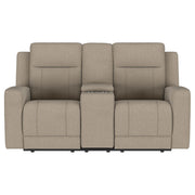 Coaster Furniture Brentwood 610282 Upholstered Motion Reclining Loveseat - Taupe IMAGE 3