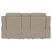 Coaster Furniture Brentwood 610282 Upholstered Motion Reclining Loveseat - Taupe IMAGE 7