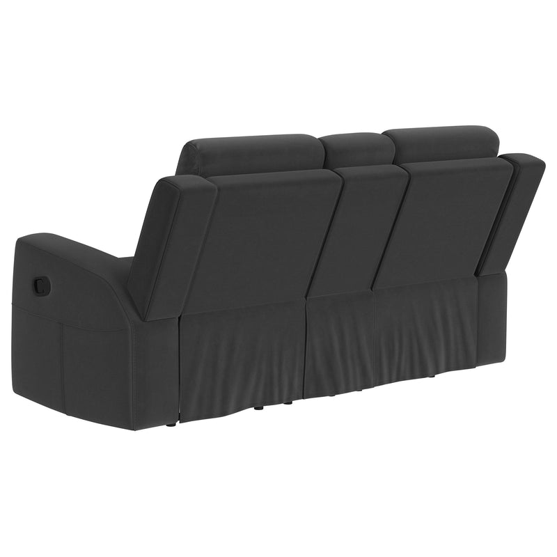  Coaster Furniture Brentwood 610285 Upholstered Reclining Loveseat - Dark Charcoal IMAGE 5