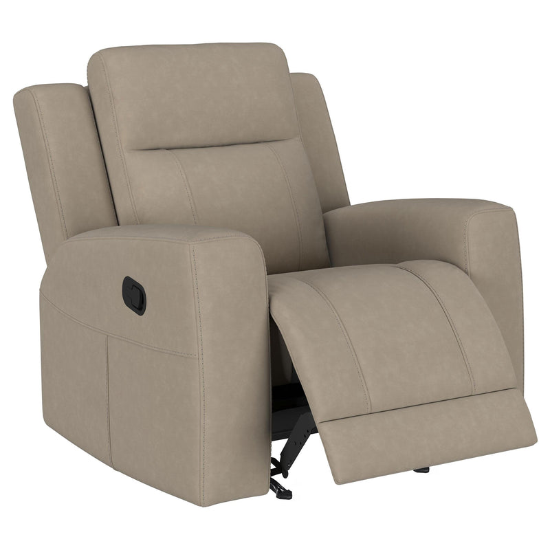  Coaster Furniture Brentwood 610283 Upholstered Recliner Chair - Taupe IMAGE 2