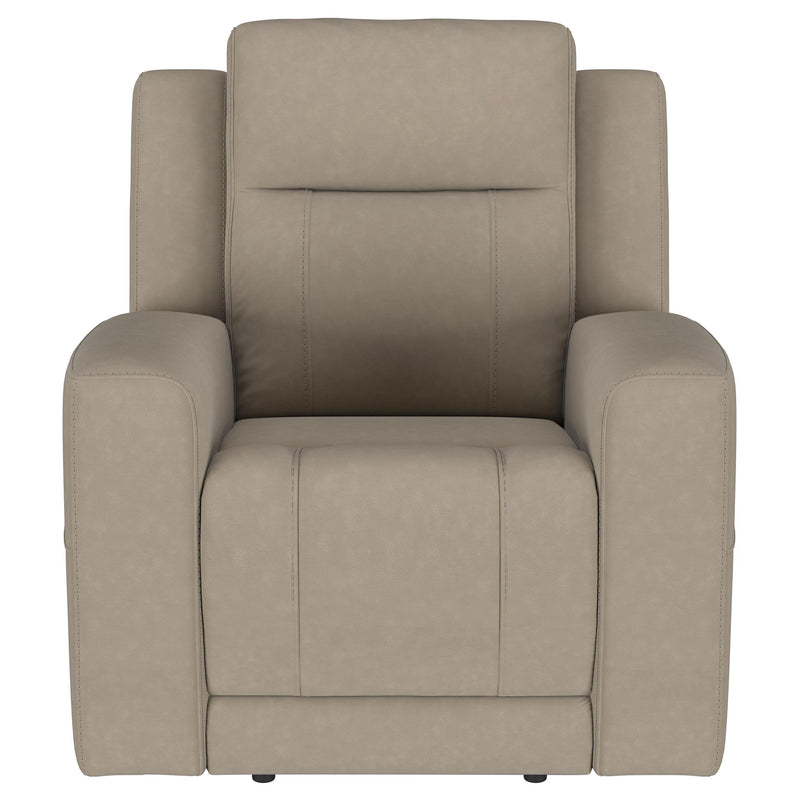  Coaster Furniture Brentwood 610283 Upholstered Recliner Chair - Taupe IMAGE 3