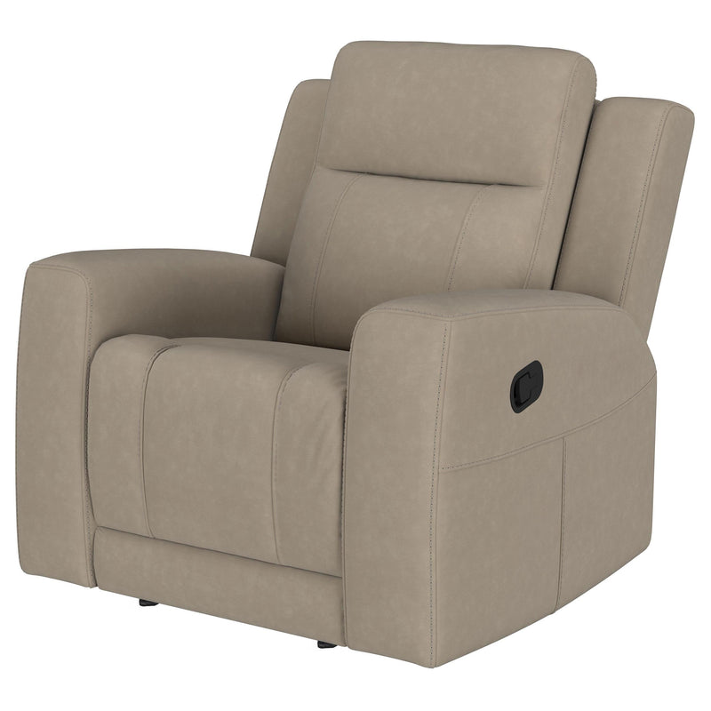  Coaster Furniture Brentwood 610283 Upholstered Recliner Chair - Taupe IMAGE 4