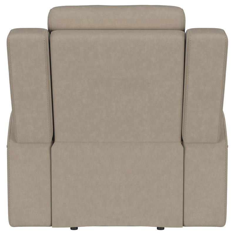  Coaster Furniture Brentwood 610283 Upholstered Recliner Chair - Taupe IMAGE 7