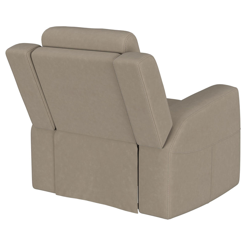  Coaster Furniture Brentwood 610283 Upholstered Recliner Chair - Taupe IMAGE 8