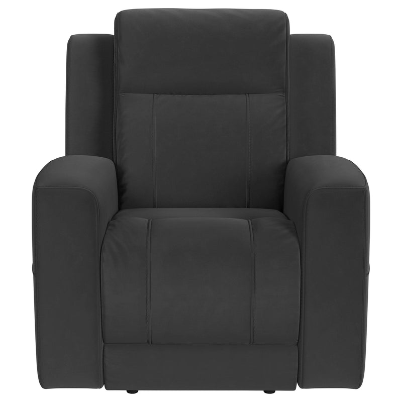  Coaster Furniture Brentwood 610286 Upholstered Recliner Chair - Dark Charcoal IMAGE 3