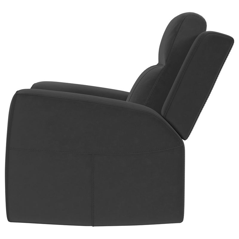  Coaster Furniture Brentwood 610286 Upholstered Recliner Chair - Dark Charcoal IMAGE 4
