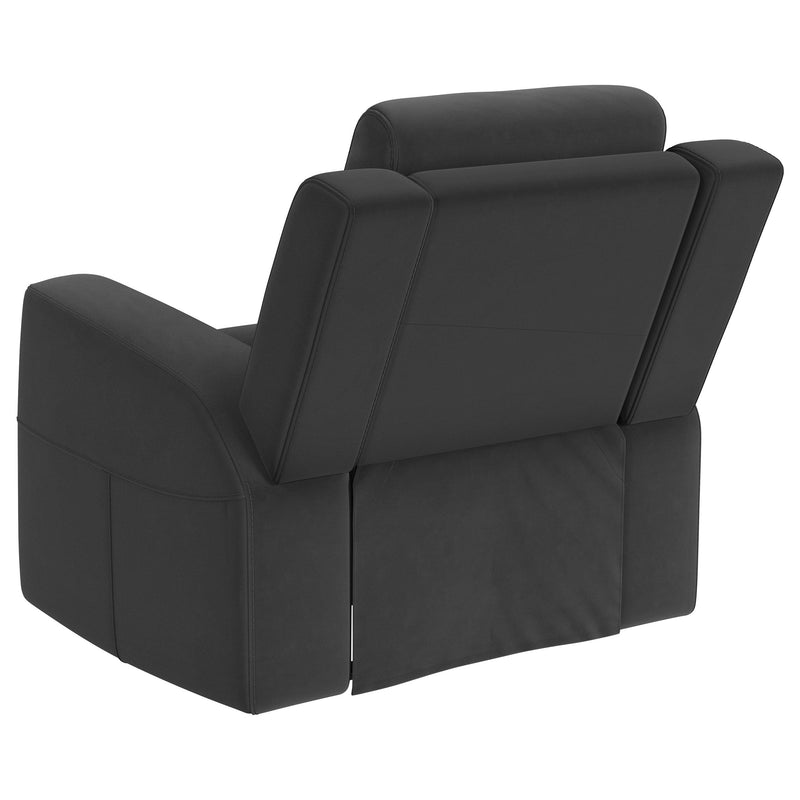  Coaster Furniture Brentwood 610286 Upholstered Recliner Chair - Dark Charcoal IMAGE 5