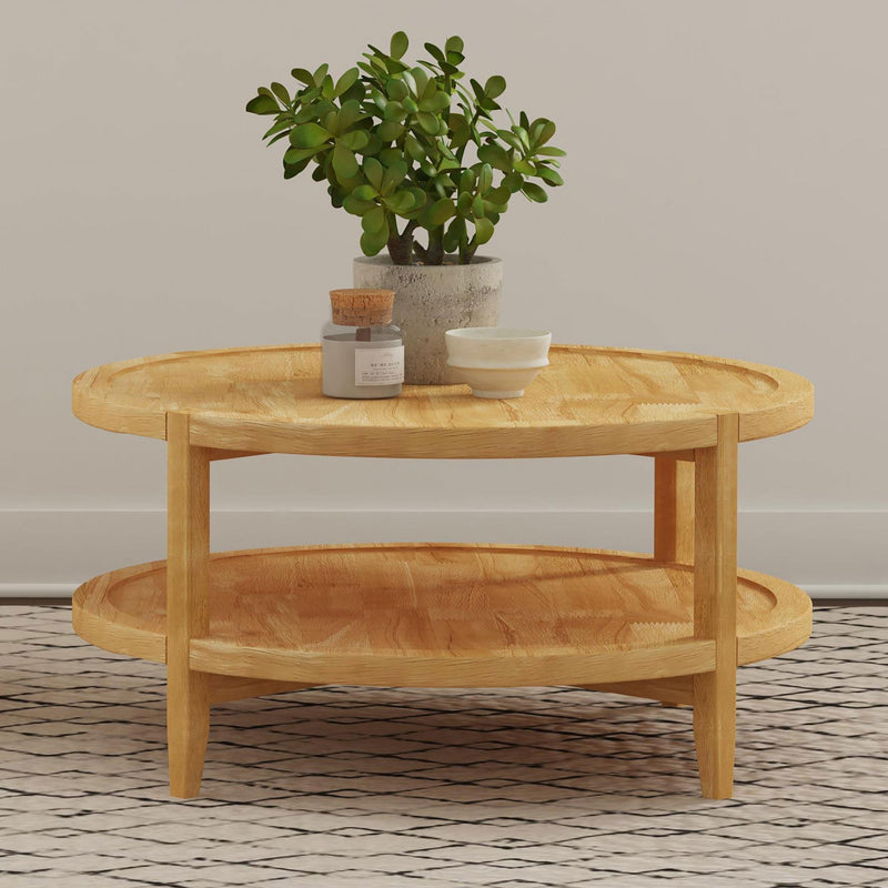 Coaster Furniture Camillo 709698 Round Solid Wood Coffee Table - Maple Brown IMAGE 6