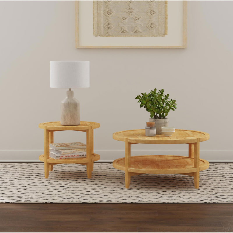 Coaster Furniture Camillo 709698 Round Solid Wood Coffee Table - Maple Brown IMAGE 7