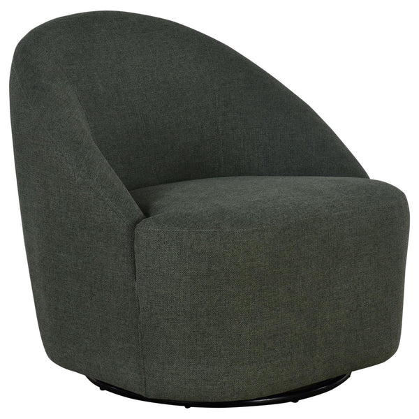 Coaster Furniture Leon 903075 Upholstered Accent Swivel Barrel Chair - Hunter Green IMAGE 1