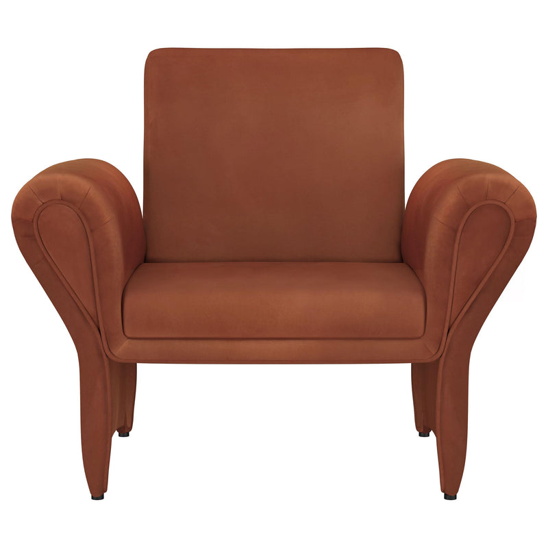  Coaster Furniture Liana 903150 Upholstered Roll Arm Accent Armchair - Rust Orange IMAGE 2