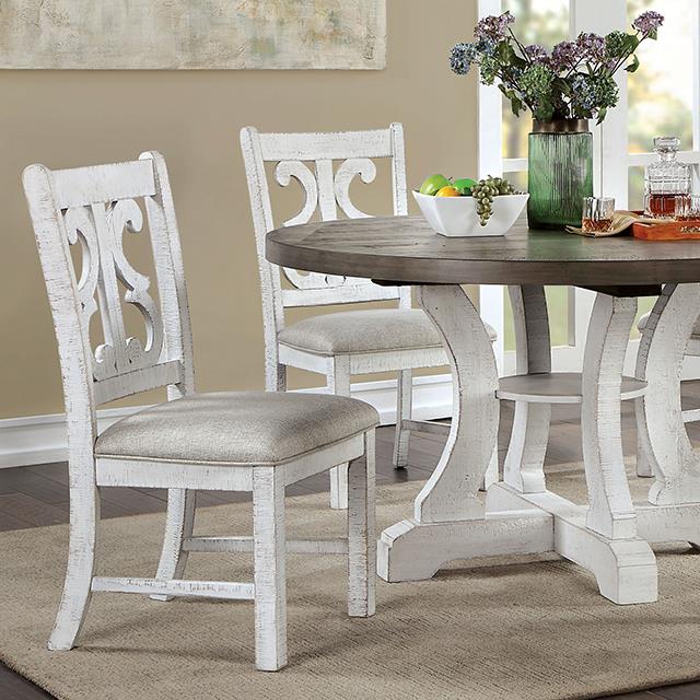 Furniture of America Round Auletta Dining Table CM3417GY-RT IMAGE 1