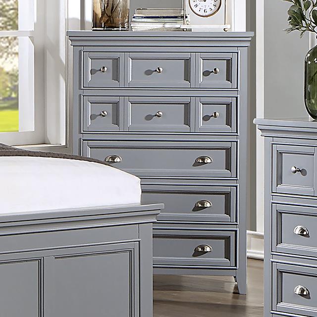 Furniture of America Castlile 5-Drawer Chest CM7413GY-C IMAGE 1