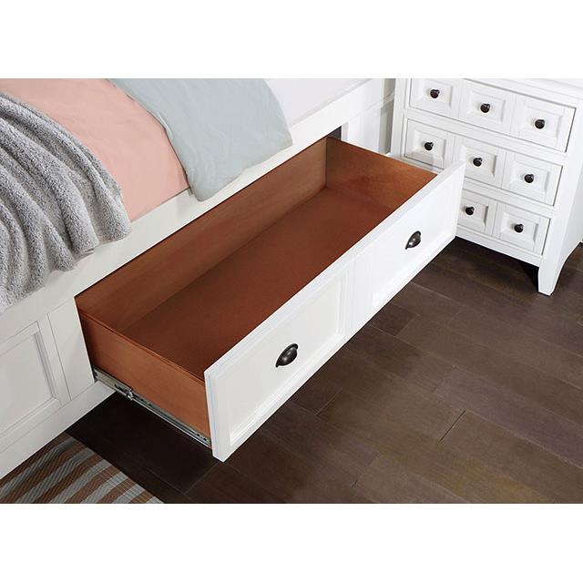 Furniture of America Castile King Panel Bed with Storage CM7413WH-EK-BED IMAGE 3