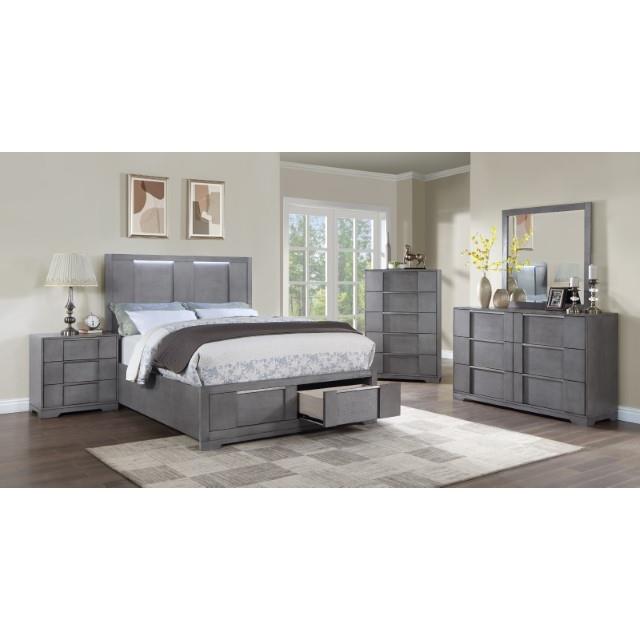 Furniture of America Regulus King Panel Bed with Storage CM7475GY-EK-BED IMAGE 3