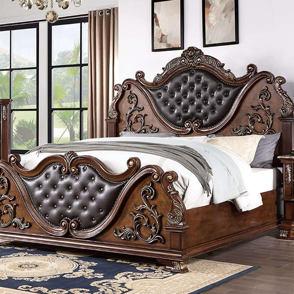 Furniture of America Esparanza King Upholstered Panel Bed CM7478CH-EK-BED IMAGE 1