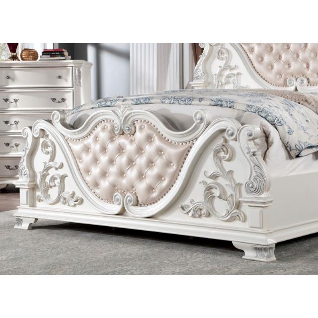 Furniture of America Esparanza California King Upholstered Panel Bed CM7478WH-CK-BED IMAGE 4