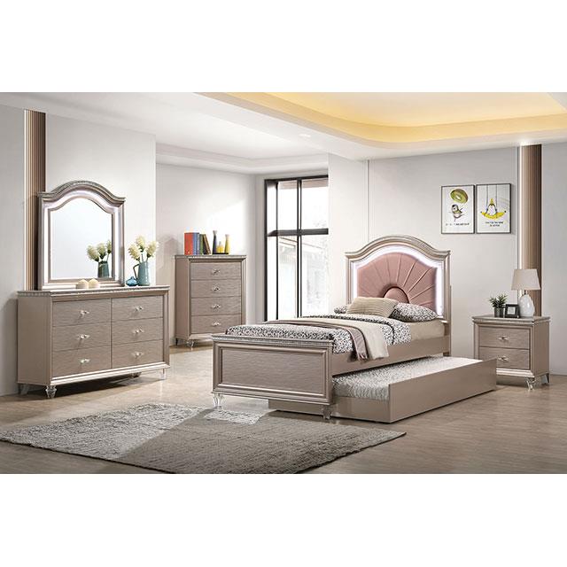 Furniture of America Allie Twin Upholstered Panel Bed CM7901RG-T-BED IMAGE 2