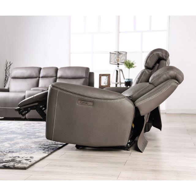 Furniture of America Artemia Power Reclining Leatherette Loveseat with Console CM9922GY-LV-PM-PK IMAGE 5