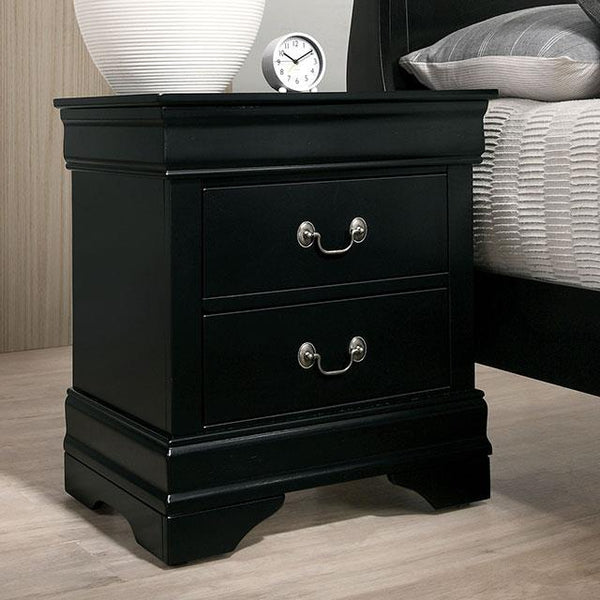 Furniture of America Louis Philippe 2-Drawer Nightstand FM7866BK-N IMAGE 1