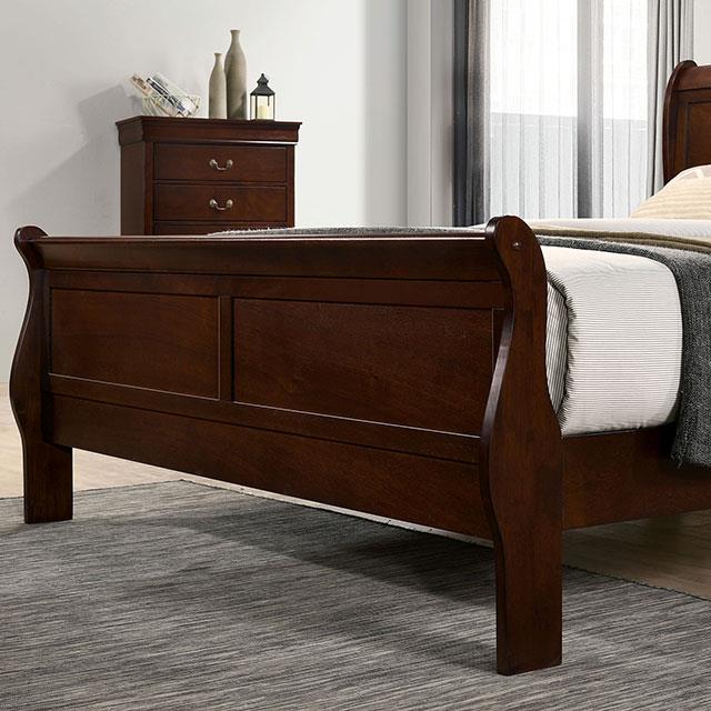 Furniture of America Louis Philippe Queen Sleigh Bed FM7866CH-Q-BED IMAGE 3