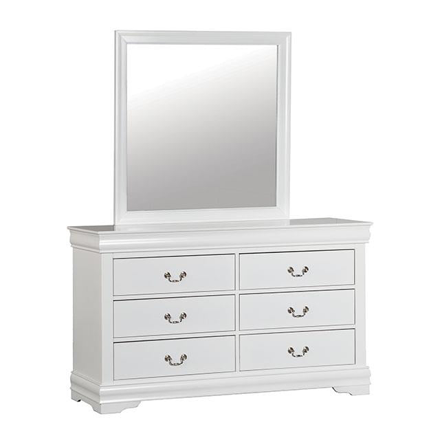 Furniture of America Louis Philippe 6-Drawer Dresser FM7866WH-D IMAGE 3