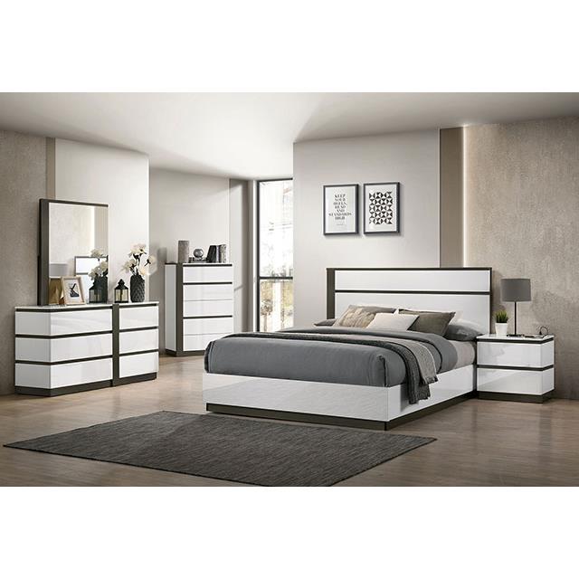 Furniture of America Birsfelden King Panel Bed FOA7225WH-EK-BED IMAGE 2