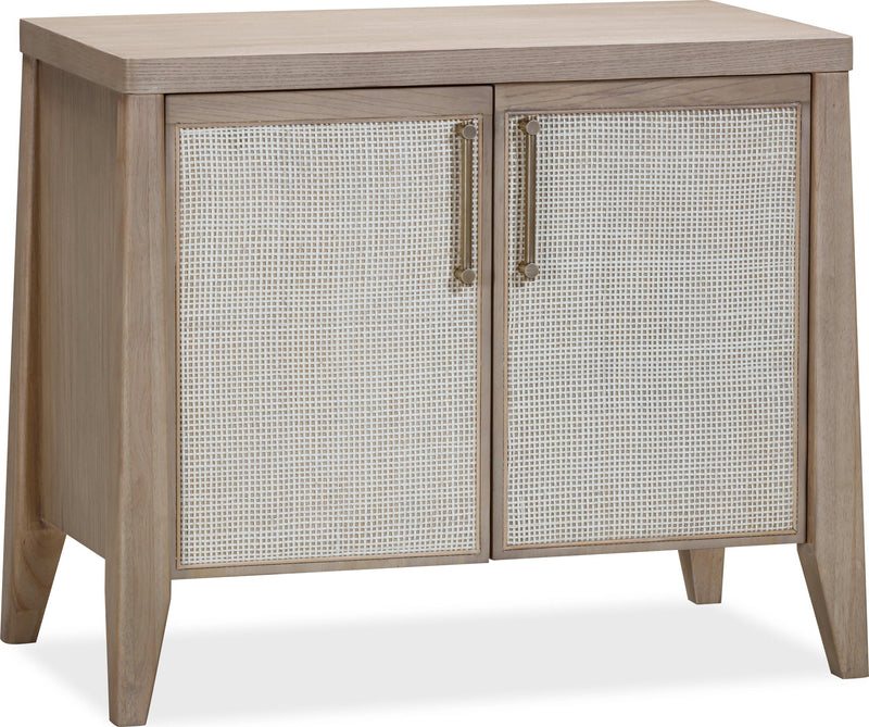 Sumire - Two Door Ash Wood Bachelor Chest - Ginger And Natural Cane