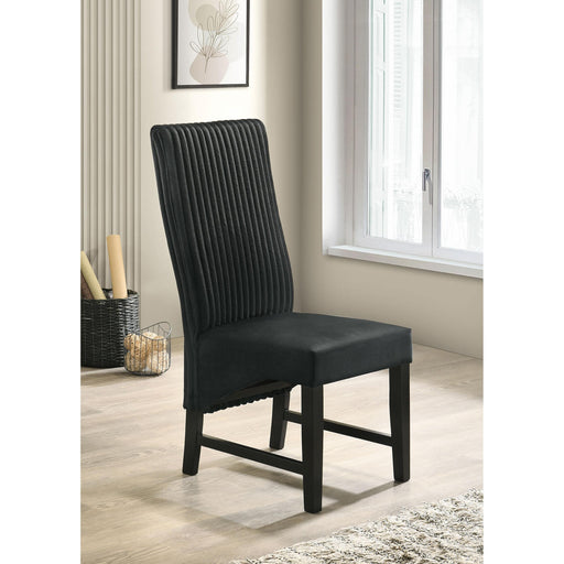  Coaster Furniture Barrand 106387 Upholstered Dining Side Chair - Black IMAGE 2