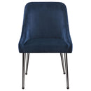  Coaster Furniture Mayette 107792 Upholstered Dining Side Chair - Blue IMAGE 2