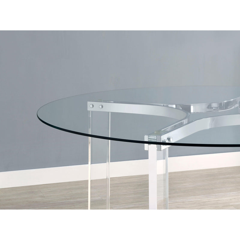 Coaster Furniture Round Keeling Dining Table with Glass Top 108501 IMAGE 6