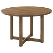  Coaster Furniture Crestmore 108570 46-inch Round Wood Dining Table - Walnut IMAGE 1