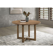  Coaster Furniture Crestmore 108570 46-inch Round Wood Dining Table - Walnut IMAGE 2