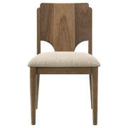  Coaster Furniture Crestmore 108572 Dining Chair - Upholstered Seat Walnut IMAGE 4