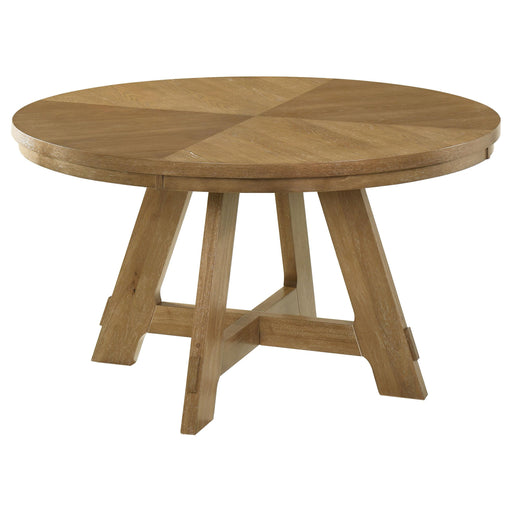  Coaster Furniture Danvers 109150 Round 54-inch Wood Dining Table - Brown Oak IMAGE 1
