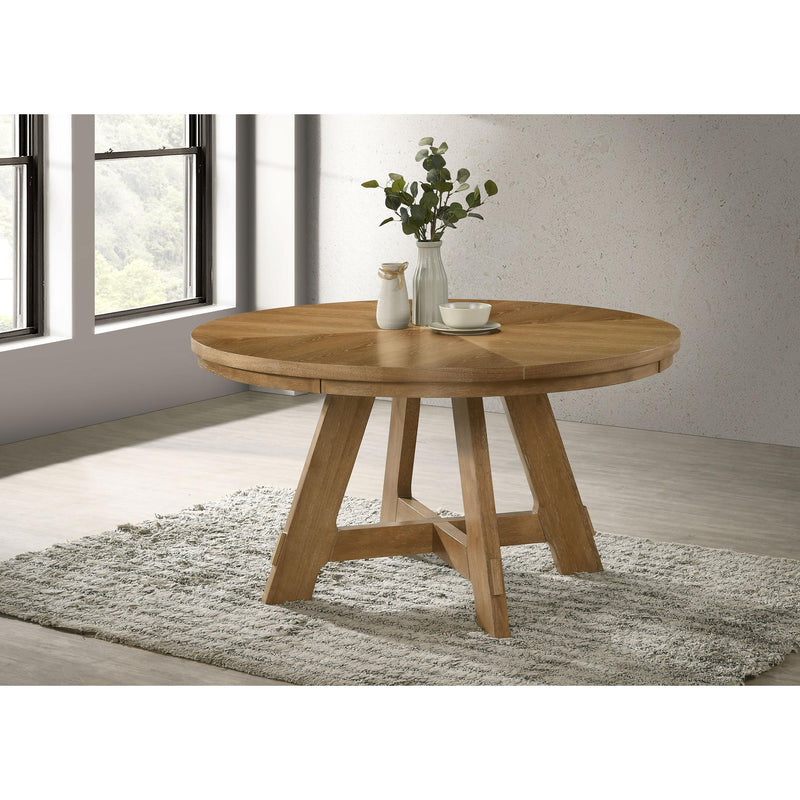  Coaster Furniture Danvers 109150 Round 54-inch Wood Dining Table - Brown Oak IMAGE 2