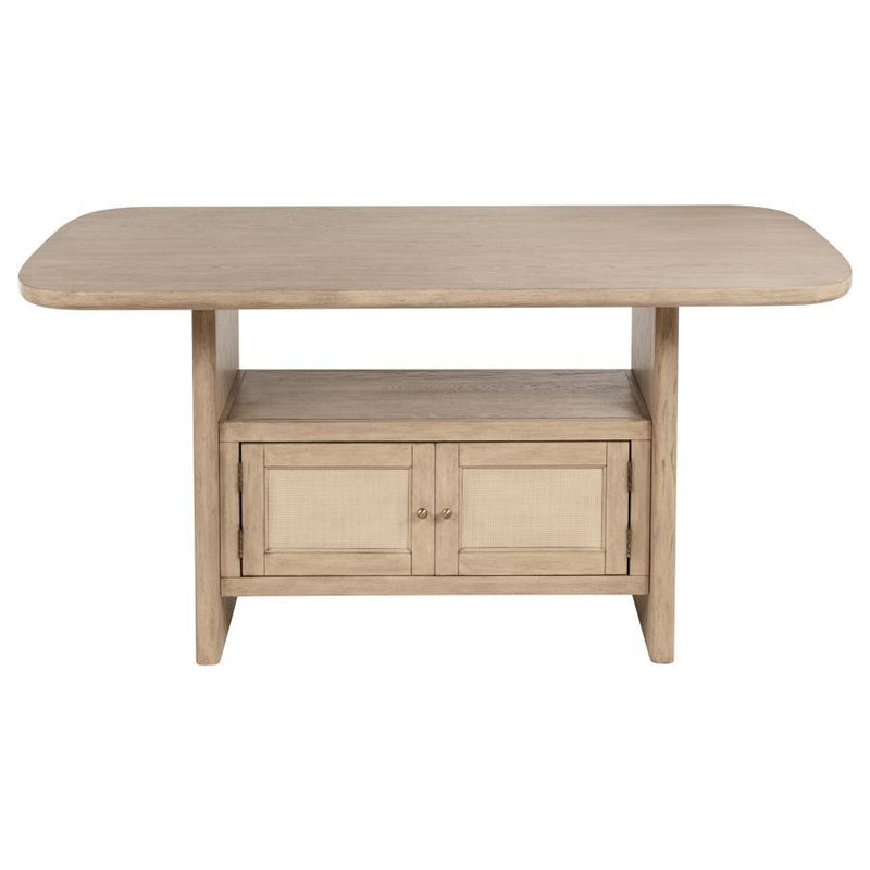  Coaster Furniture Kailani 109388 Cane Counter Height Storage Dining Table - Beige Oak IMAGE 3