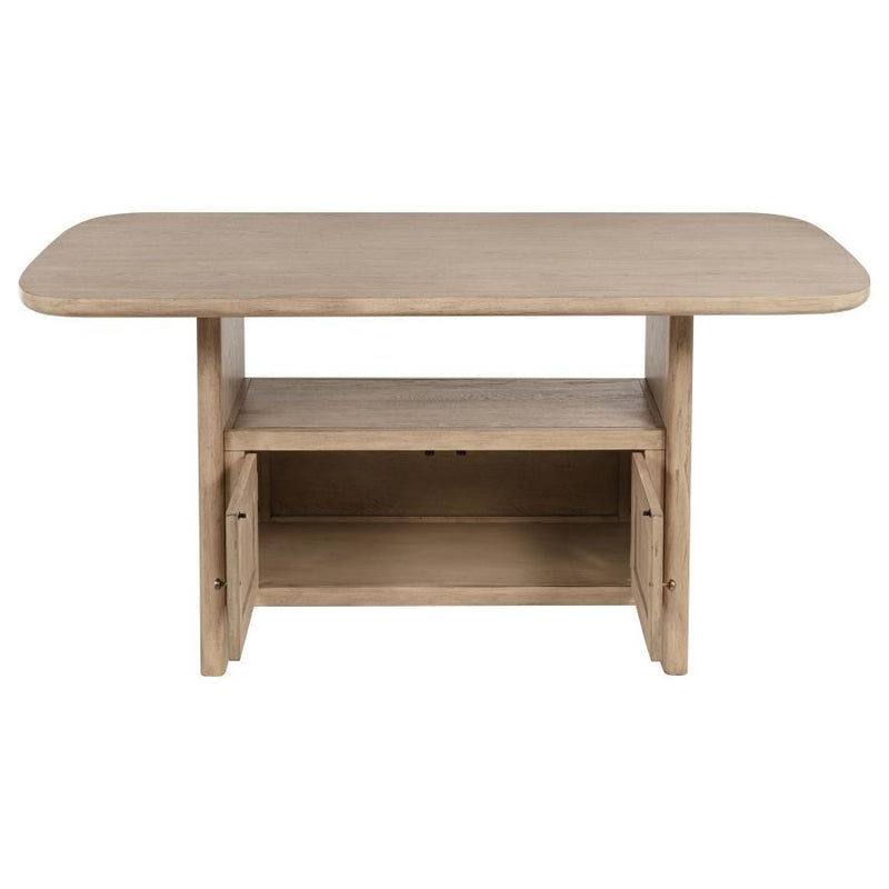  Coaster Furniture Kailani 109388 Cane Counter Height Storage Dining Table - Beige Oak IMAGE 4