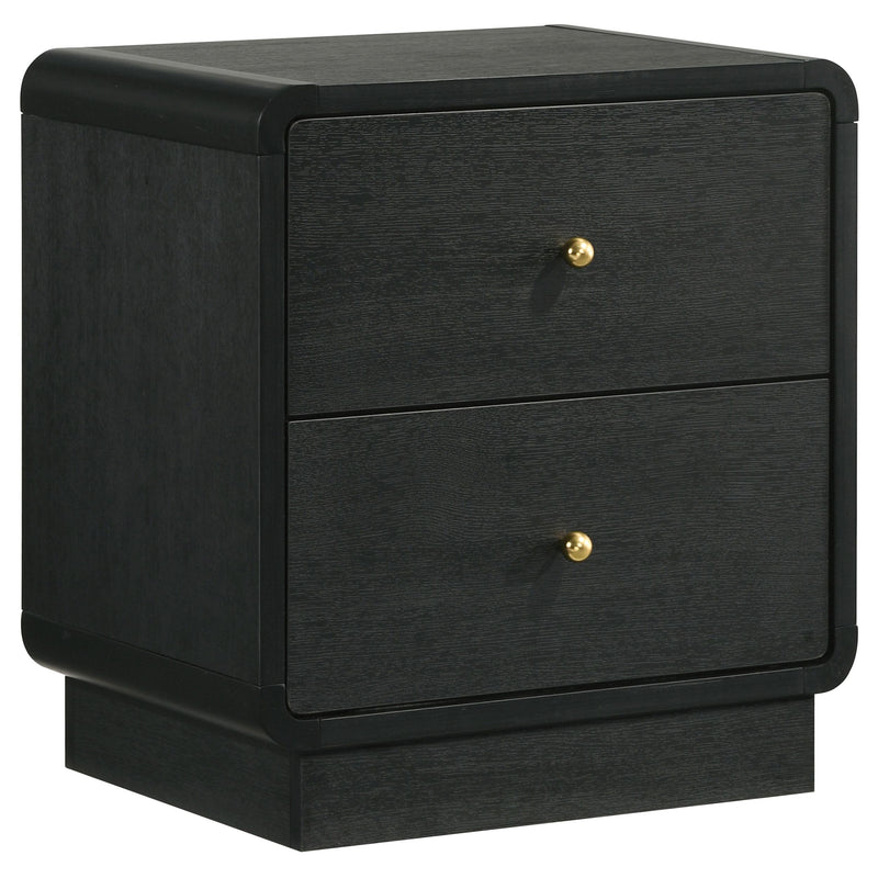  Coaster Furniture Cavelle 223662 2-Drawer Nightstand Bedside Table - Black IMAGE 1