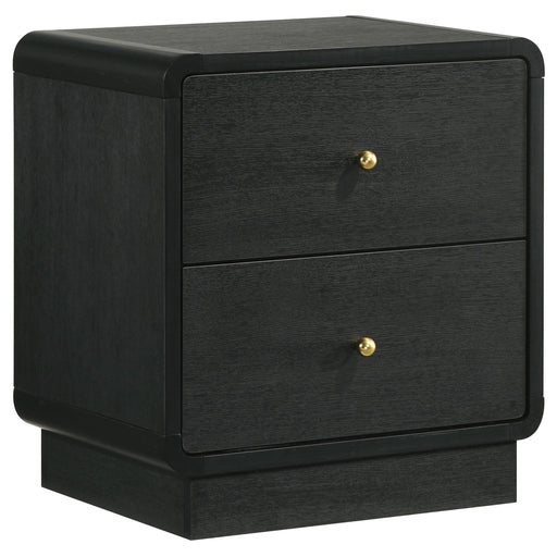  Coaster Furniture Cavelle 223662 2-Drawer Nightstand Bedside Table - Black IMAGE 1