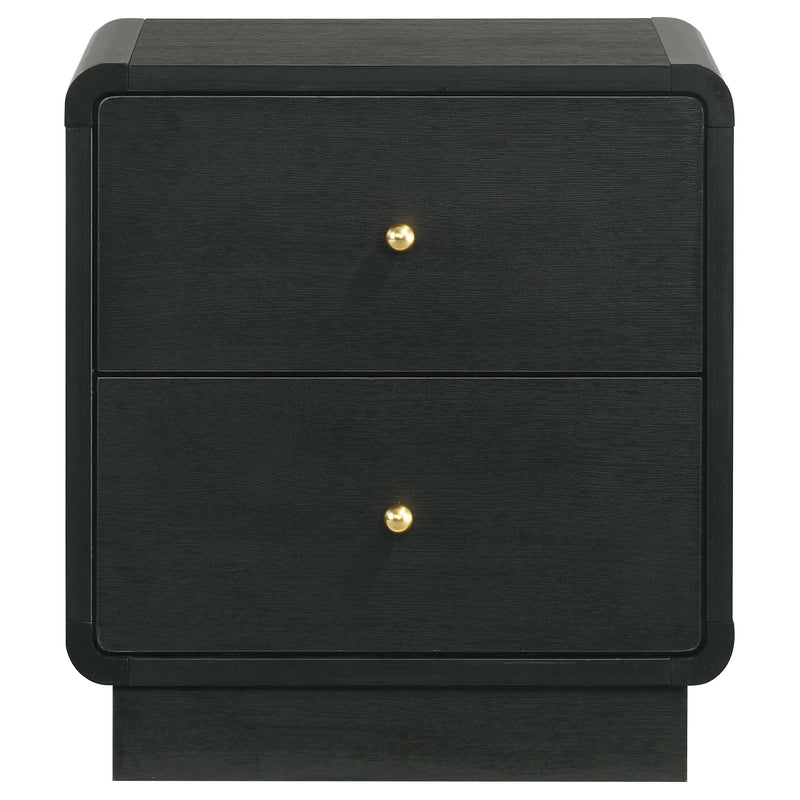  Coaster Furniture Cavelle 223662 2-Drawer Nightstand Bedside Table - Black IMAGE 3