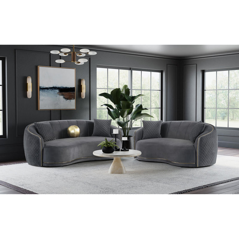 Coaster Furniture Brookside 504844 Velvet Upholstered Curved Sofa - Dark Grey IMAGE 10