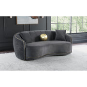 Coaster Furniture Brookside 504844 Velvet Upholstered Curved Sofa - Dark Grey IMAGE 9
