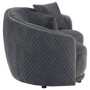  Coaster Furniture Brookside 504845 Velvet Upholstered Curved Loveseat - Dark Grey IMAGE 7