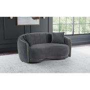 Coaster Furniture Brookside 504845 Velvet Upholstered Curved Loveseat - Dark Grey IMAGE 9